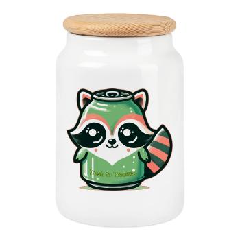 Trash to Treasure - Cookie Jar with Wooden Lid - white - Front