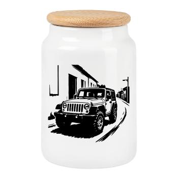 Offroad Beast Classic - Keksdose mit Holzdeckel - Weiß - Vorne