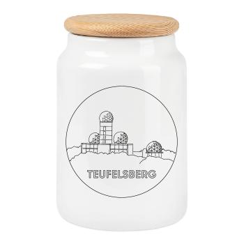 Teufelsberg Berlin - Keksdose mit Holzdeckel - Weiß - Vorne