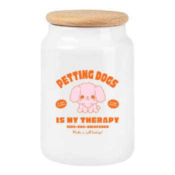 Hundetherapie mit Kaffee-Charme - Keksdose mit Holzdeckel - Weiß - Vorne