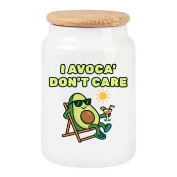 Avocado Chill: Mir ist Avoca egal. - Keksdose mit Holzdeckel - Weiß - Vorne
