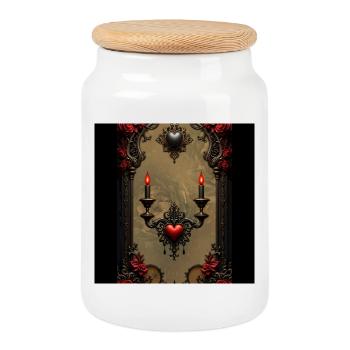Gothic Romance: Hidden Passion - Cookie Jar with Wooden Lid - white - Front