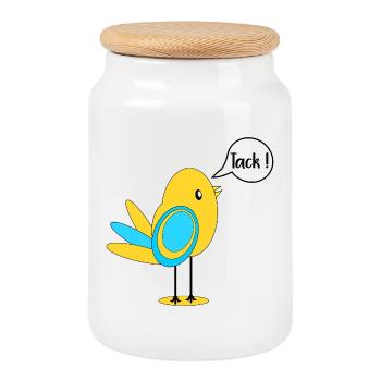 SCHWEDISCH DANKE SCHWEDEN - Keksdose mit Holzdeckel - Weiß - Vorne