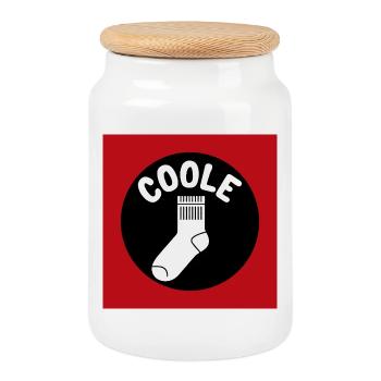 Cool sock socks and funny saying - Cookie Jar with Wooden Lid - white - Front