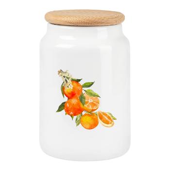 Orangen Summer Orange Trend 2025 Vintage Retro - Keksdose mit Holzdeckel - Weiß - Vorne