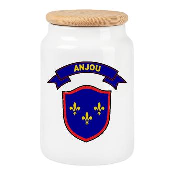 Anjou - Boîte à biscuits avec couvercle en bois - blanc - Devant
