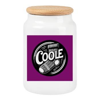 Cool sock socks and funny saying - Cookie Jar with Wooden Lid - white - Front