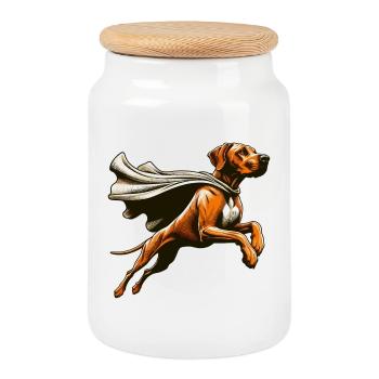 Super chien Rhodesian Ridgeback RR Ridgie cadeau - Boîte à biscuits avec couvercle en bois - blanc - Devant
