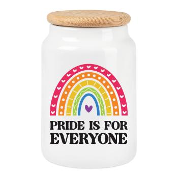 LGBT Pride Month - Pride ist für alle da - Keksdose mit Holzdeckel - Weiß - Vorne