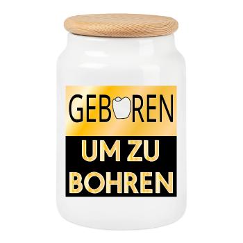 ZAHNFÜLLUNG ZAHNÄRZTIN - Keksdose mit Holzdeckel - Weiß - Vorne