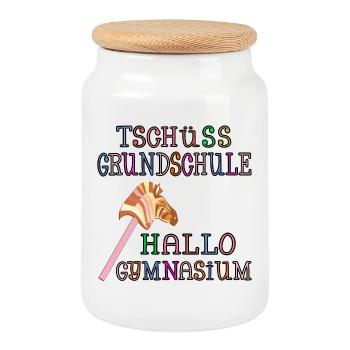 SCHULWECHSEL GYMNASIUM HOBBY HORSING - Keksdose mit Holzdeckel - Weiß - Vorne
