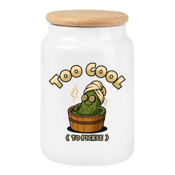 Trop cool pour être mariné - Boîte à biscuits avec couvercle en bois - blanc - Devant