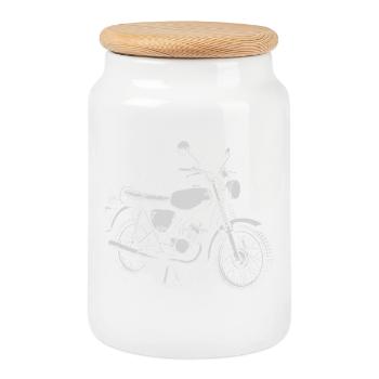 L’amour à deux temps - Boîte à biscuits avec couvercle en bois - blanc - Devant