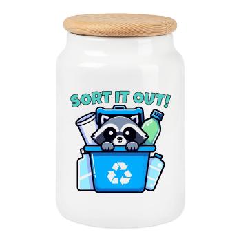 SORT IT OUT! - Cookie Jar with Wooden Lid - white - Front