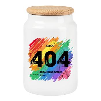 Vibrant Rainbow Error 404 Design - Boîte à biscuits avec couvercle en bois - blanc - Devant