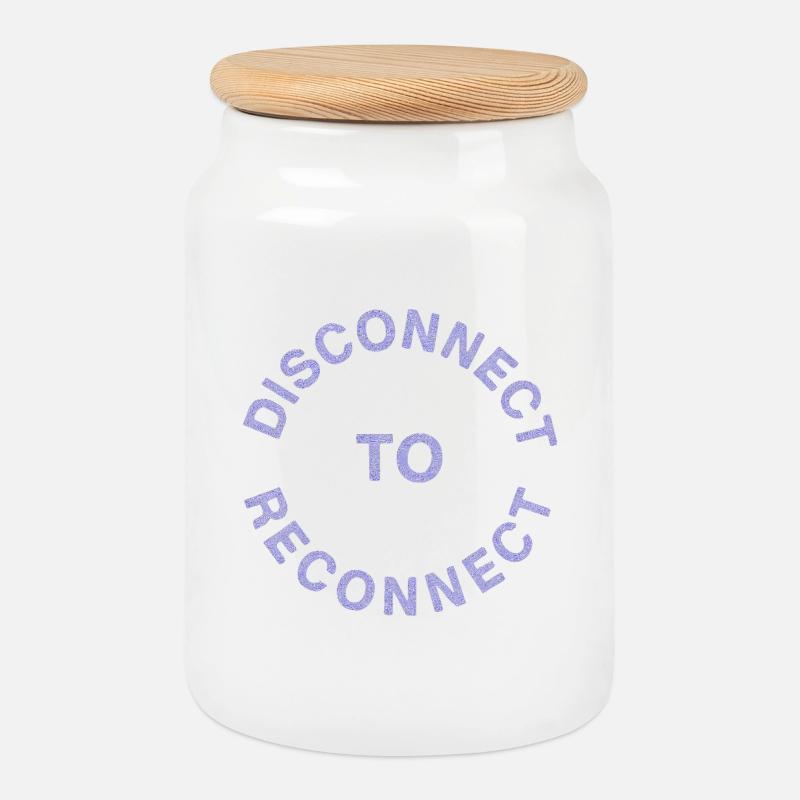 Offline is the new cool - Cookie Jar with Wooden Lid - white