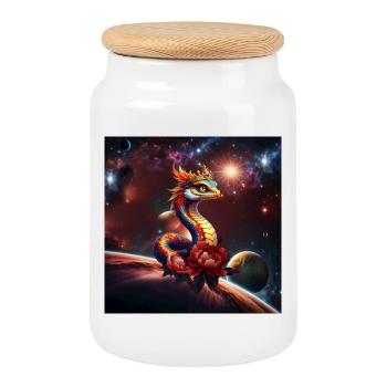 Echte Sternenschlange des Universums. - Keksdose mit Holzdeckel - Weiß - Vorne