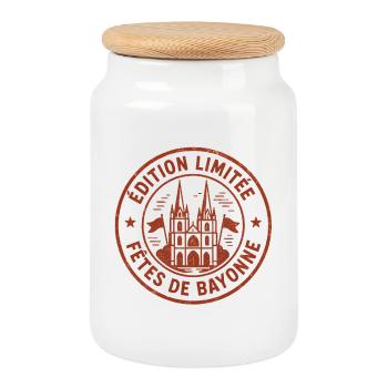 Fêtes de Bayonne édition limitée - Boîte à biscuits avec couvercle en bois - blanc - Devant
