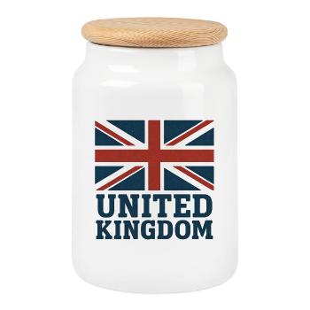 UK Heritage Bold - Keksdose mit Holzdeckel - Weiß - Vorne