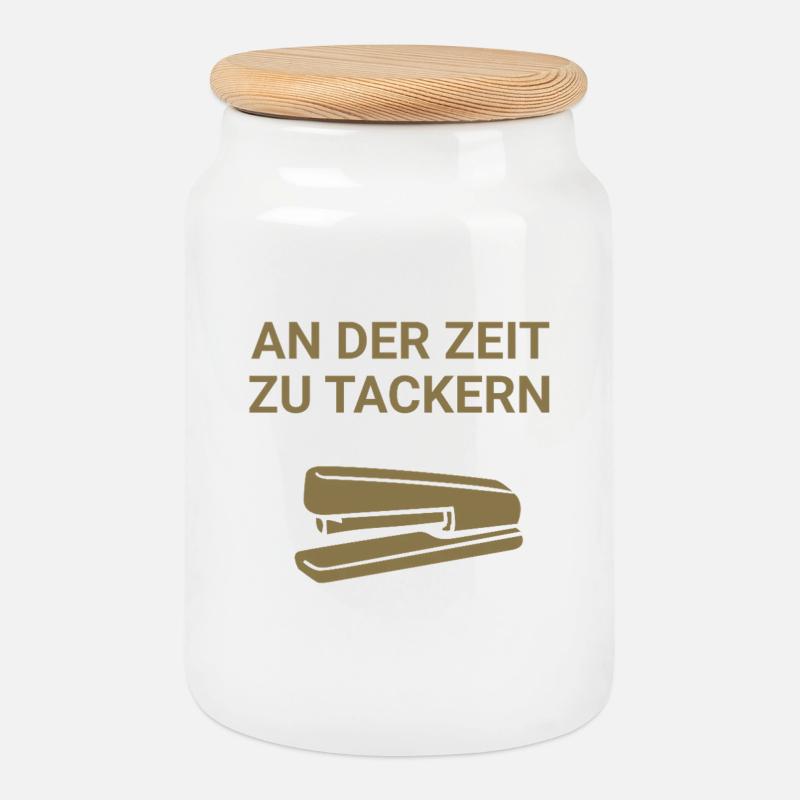 An der Zeit zu tackern - Keksdose mit Holzdeckel - Weiß