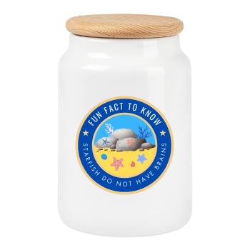 Starfish do not have brains - Cookie Jar with Wooden Lid - white - Front