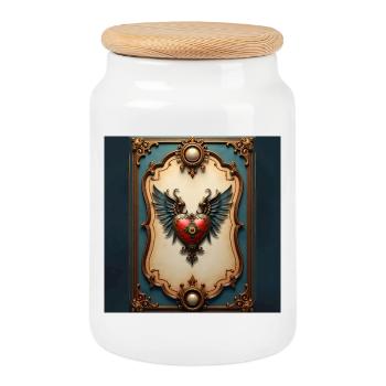 Surreale Eleganz im Steampunk-Stil. - Keksdose mit Holzdeckel - Weiß - Vorne