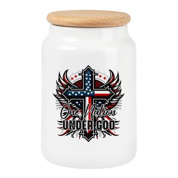 SSW11 One Nation Under God 4th of July - Keksdose mit Holzdeckel - Weiß - Vorne