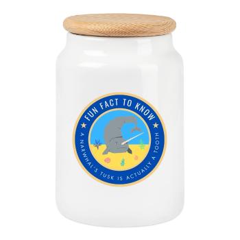 A Narwhal's tusk is actually a tooth - Cookie Jar with Wooden Lid - white - Front