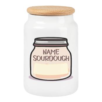 NAME SOURTEIG - Keksdose mit Holzdeckel - Weiß - Vorne