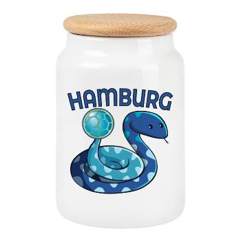HANDBALL HAMBURG SCHLANGE - Keksdose mit Holzdeckel - Weiß - Vorne
