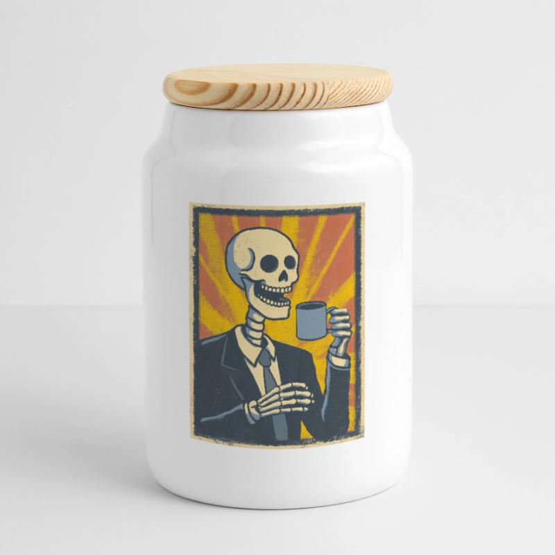 Kaffee oder Grab – was soll’s! Keksdose mit Holzdeckel