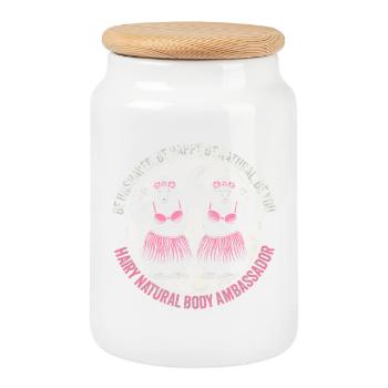 Hula Dancer Gorilla Celebration Tee - Boîte à biscuits avec couvercle en bois - blanc - Devant