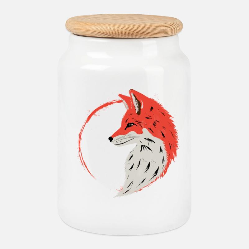 enso fox - Keksdose mit Holzdeckel - Weiß