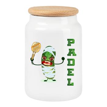 HALLOWEEN GURKE PADEL - Keksdose mit Holzdeckel - Weiß - Vorne