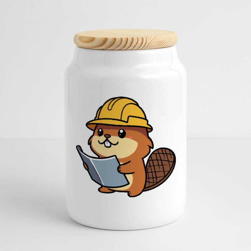 Beaver Builder Bob Plan of Builder Builder Builder Boîte à biscuits avec couvercle en bois