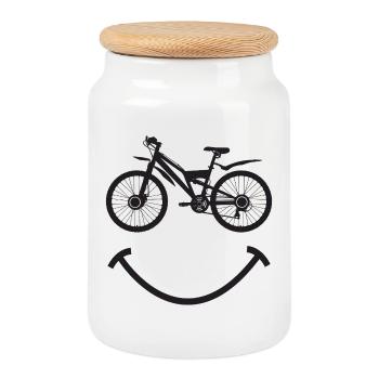 MTB Mountainbike - Keksdose mit Holzdeckel - Weiß - Vorne