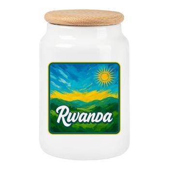 Rwanda – The green beauty of Africa - Cookie Jar with Wooden Lid - white - Front
