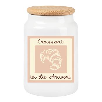 CROISSANT LIEBE ANTWORT - Keksdose mit Holzdeckel - Weiß - Vorne