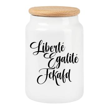 Liberté Egalité FuckAfD Fck AFD - Cookie Jar with Wooden Lid - white - Front