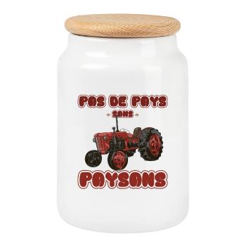 No country without farmers - Cookie Jar with Wooden Lid - white - Front