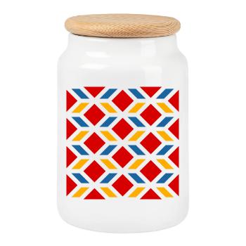 Remparts de la rue de Malaga 2 - Boîte à biscuits avec couvercle en bois - blanc - Devant