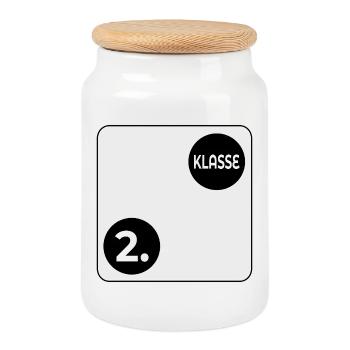 Grundschule 2. Klasse - SPIELWÜRFEL - Keksdose mit Holzdeckel - Weiß - Vorne