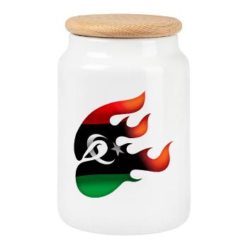 Flag of Libya - Libya - Ninja - Cookie Jar with Wooden Lid - white - Front
