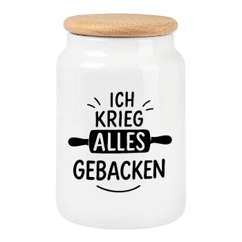 ich krieg alles gebacken backerei konditorei - Keksdose mit Holzdeckel - Weiß - Vorne