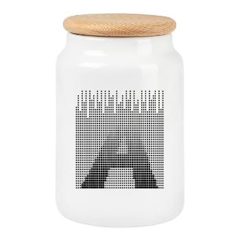 Letter A, name, the letter A - Cookie Jar with Wooden Lid - white - Front