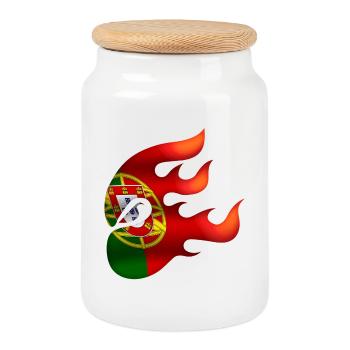 Flag of Portugal - Portugal - Ninja - Cookie Jar with Wooden Lid - white - Front