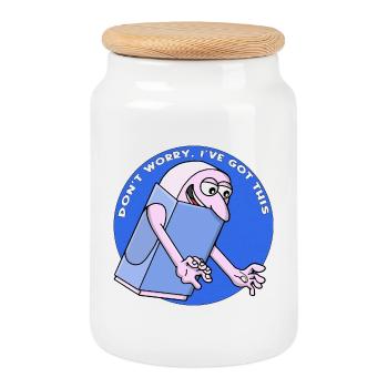 Don’t Worry, I’ve Got This - Cookie Jar with Wooden Lid - white - Front
