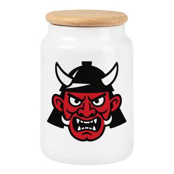 Samurai Devil - Keksdose mit Holzdeckel - Weiß - Vorne