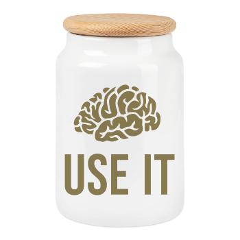 Dictons amusants pour les smartasses et les high-flyers - Boîte à biscuits avec couvercle en bois - blanc - Devant