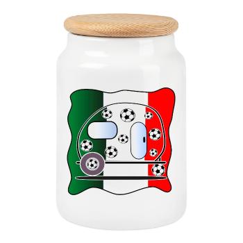 SOCCER CAMPING ITALIE - Boîte à biscuits avec couvercle en bois - blanc - Devant
